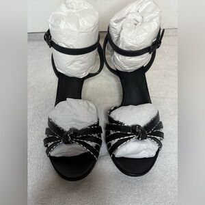 NWT Coach Meg Ankle strap Sandals Calf /land snake  Black/BLK-Wht  Size 9.5M